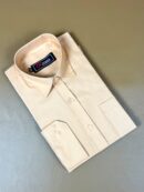 Light Orange Plain Formal Dress Shirt For Men MFS233
