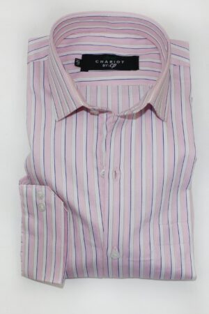Pink Lines Formal Dress Shirt For Men ZH MFS224